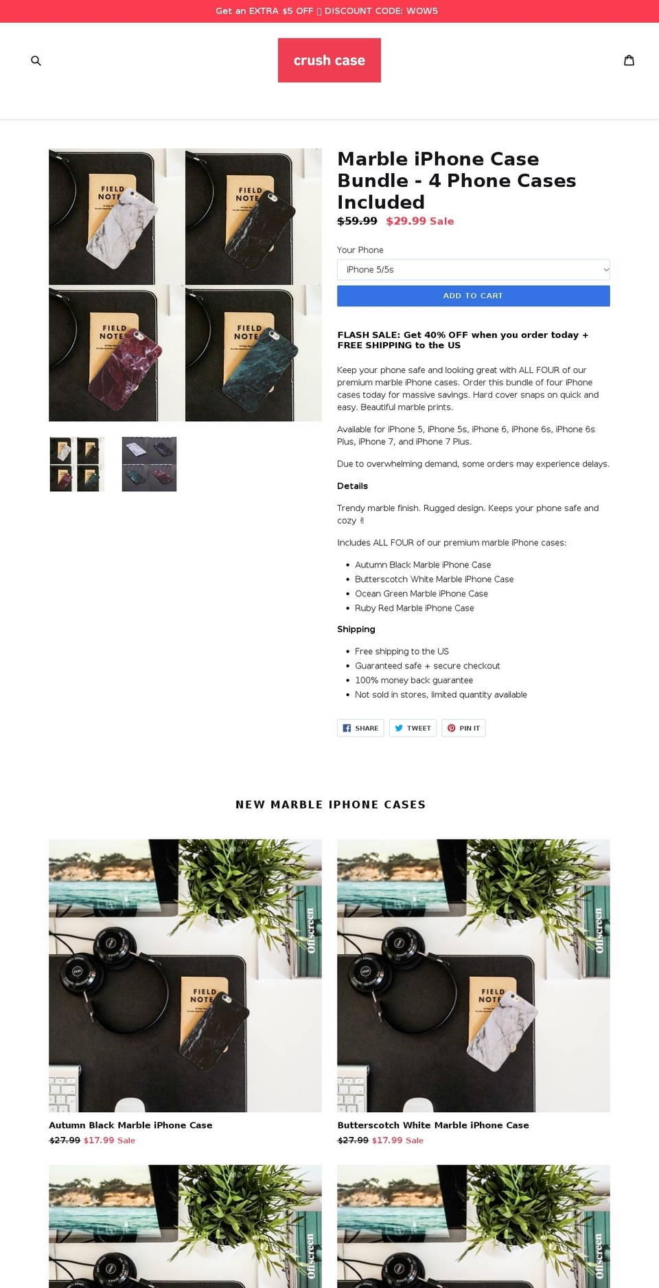 crushcase.com — Shopify storefront screenshot