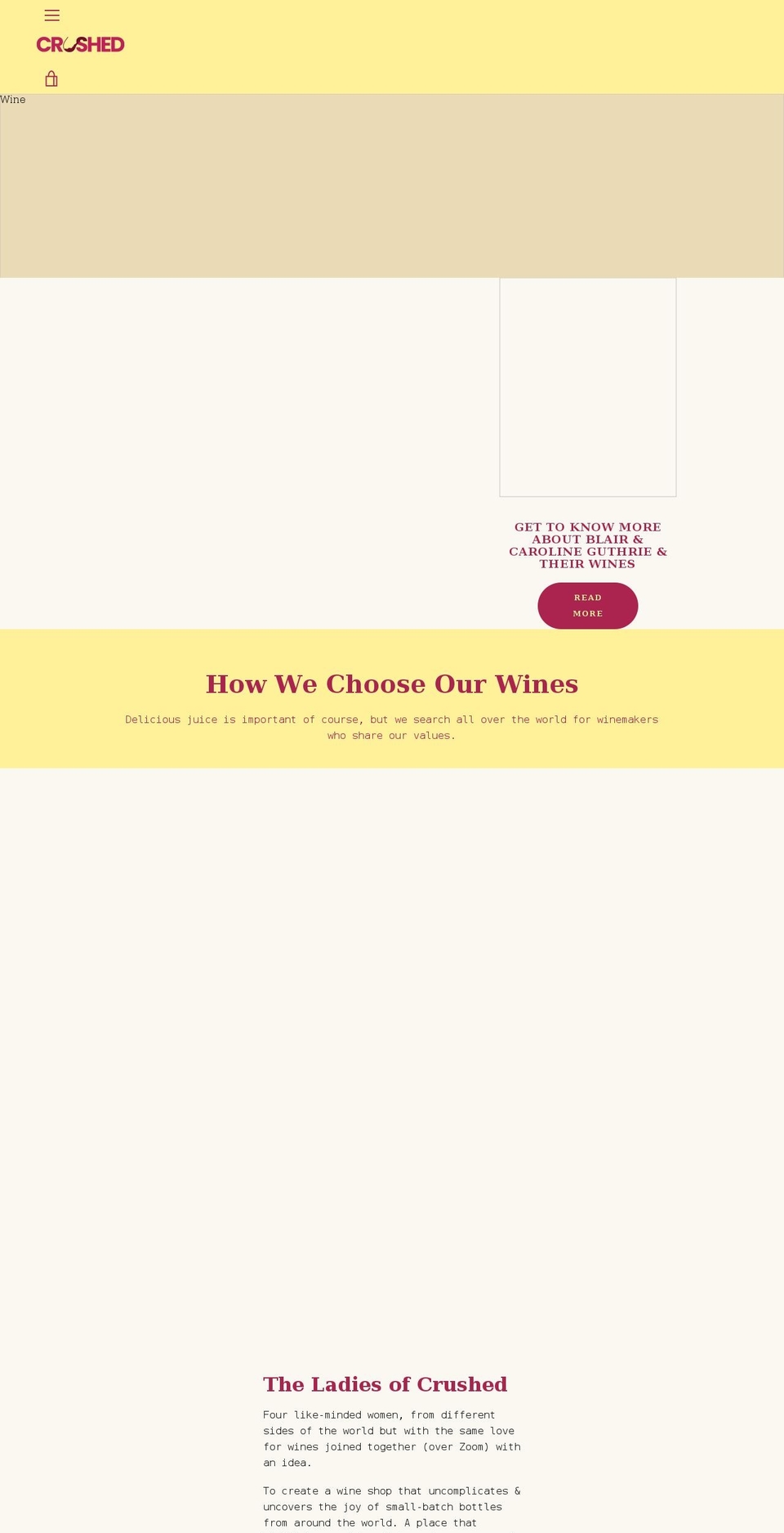 crushedwines.com shopify website screenshot