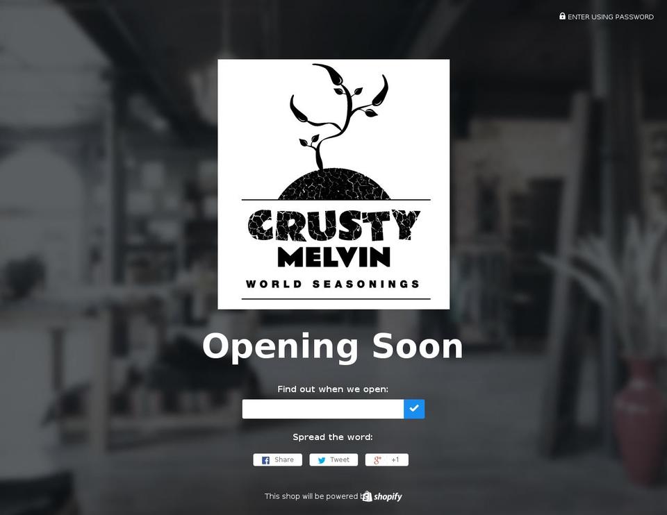 crustymelvin.com shopify website screenshot