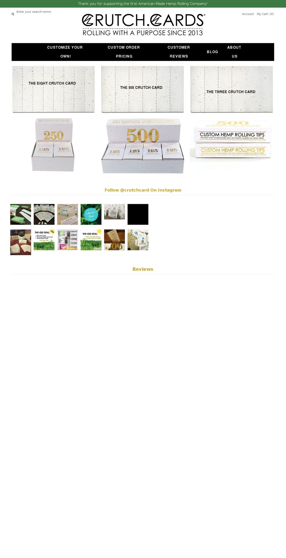 crutchcard.com — Shopify storefront screenshot