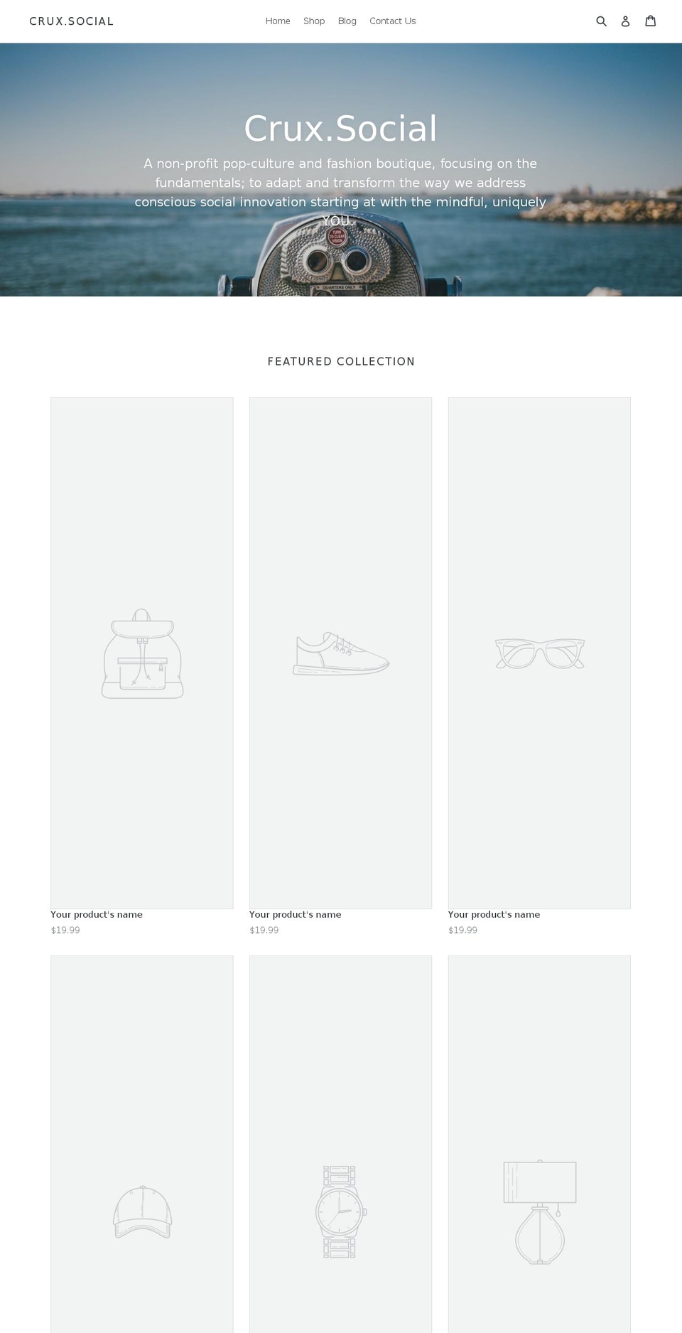 cruxsocial.com — Shopify storefront screenshot