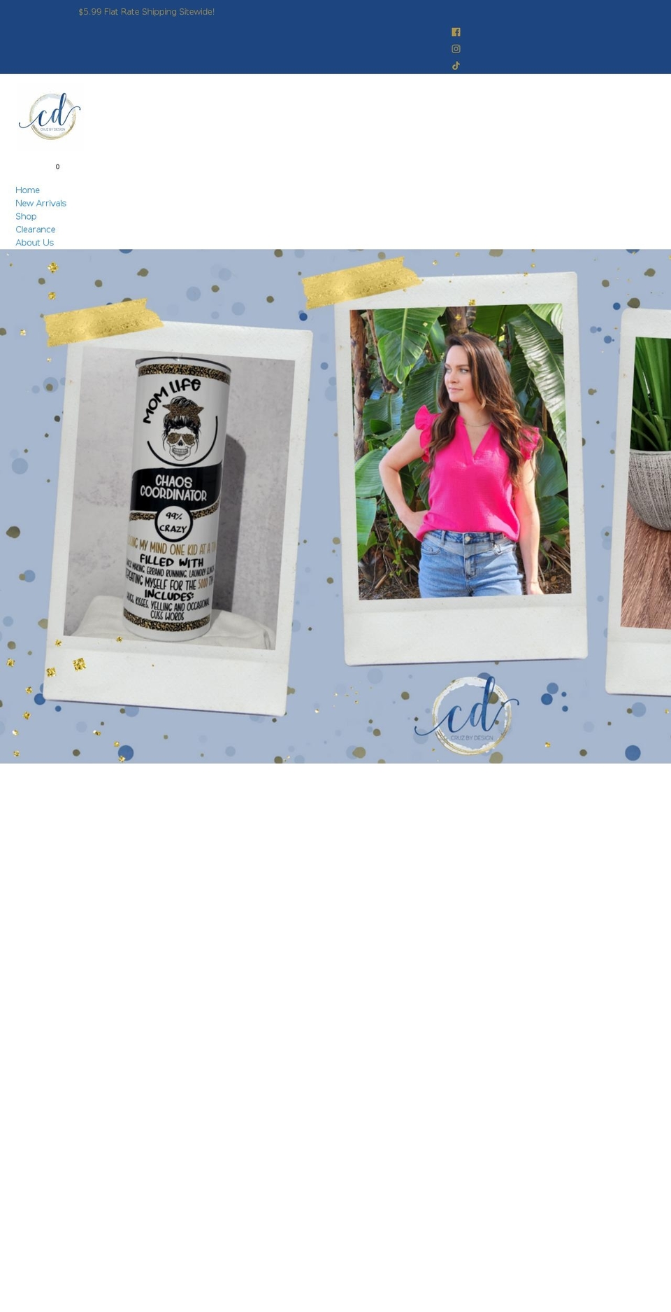 cruzbydesign.net shopify website screenshot