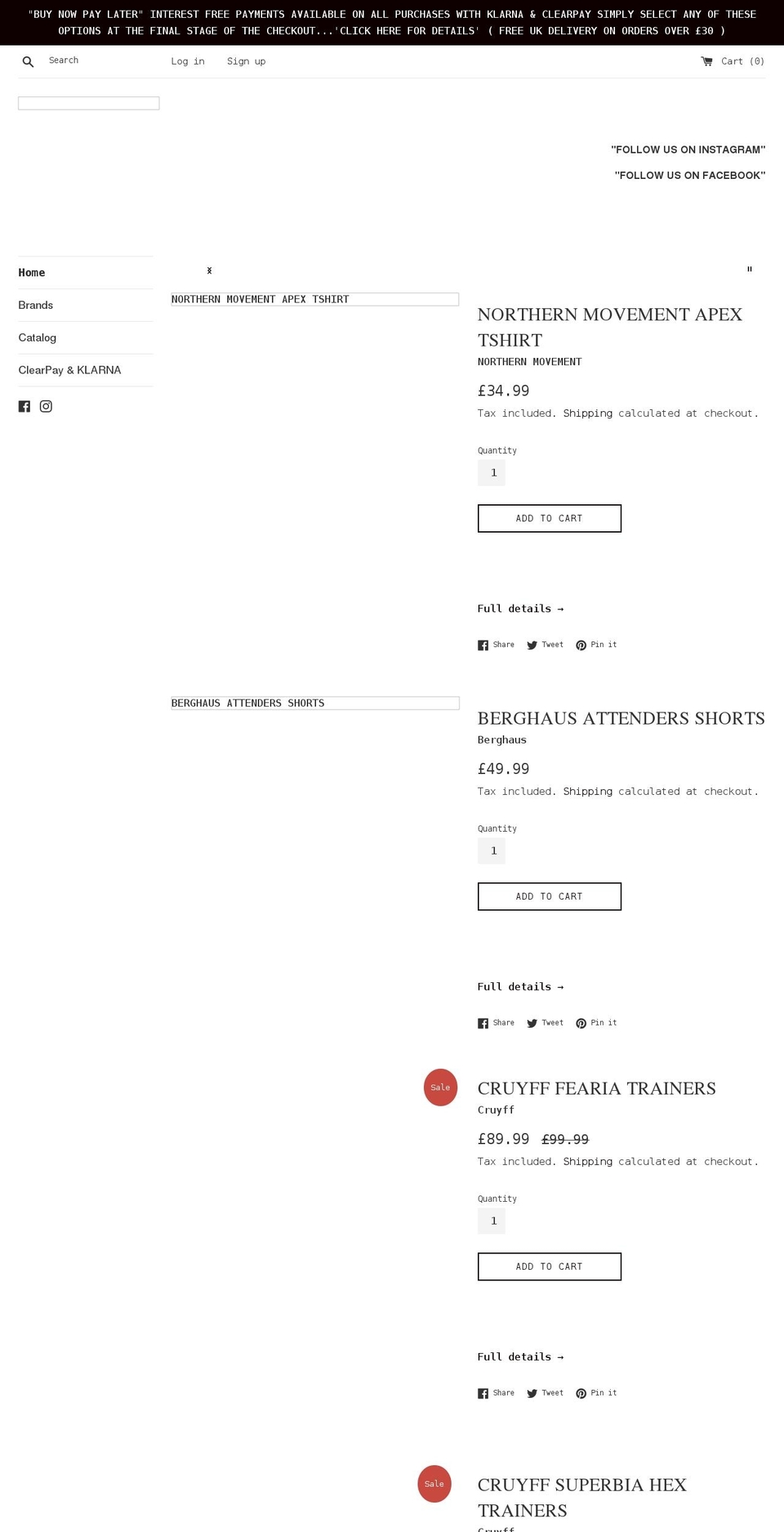 cruzeclothing.com shopify website screenshot