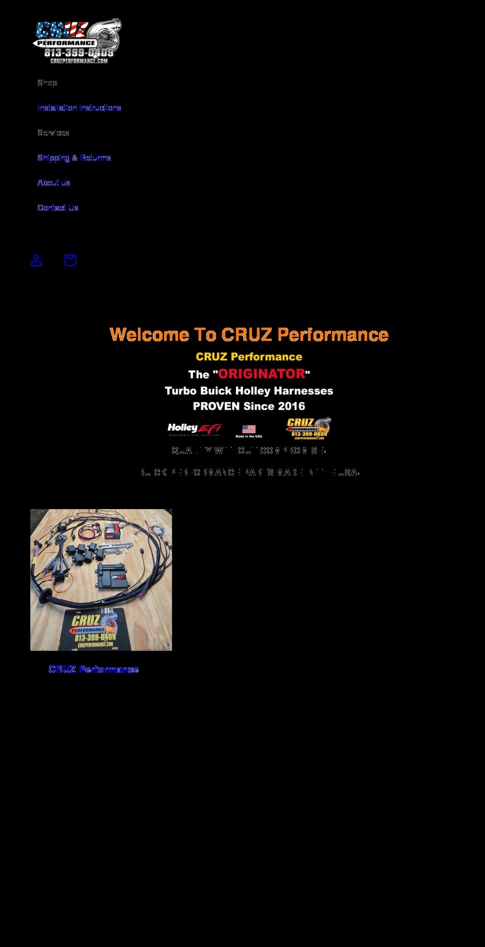 cruzperformance.com shopify website screenshot