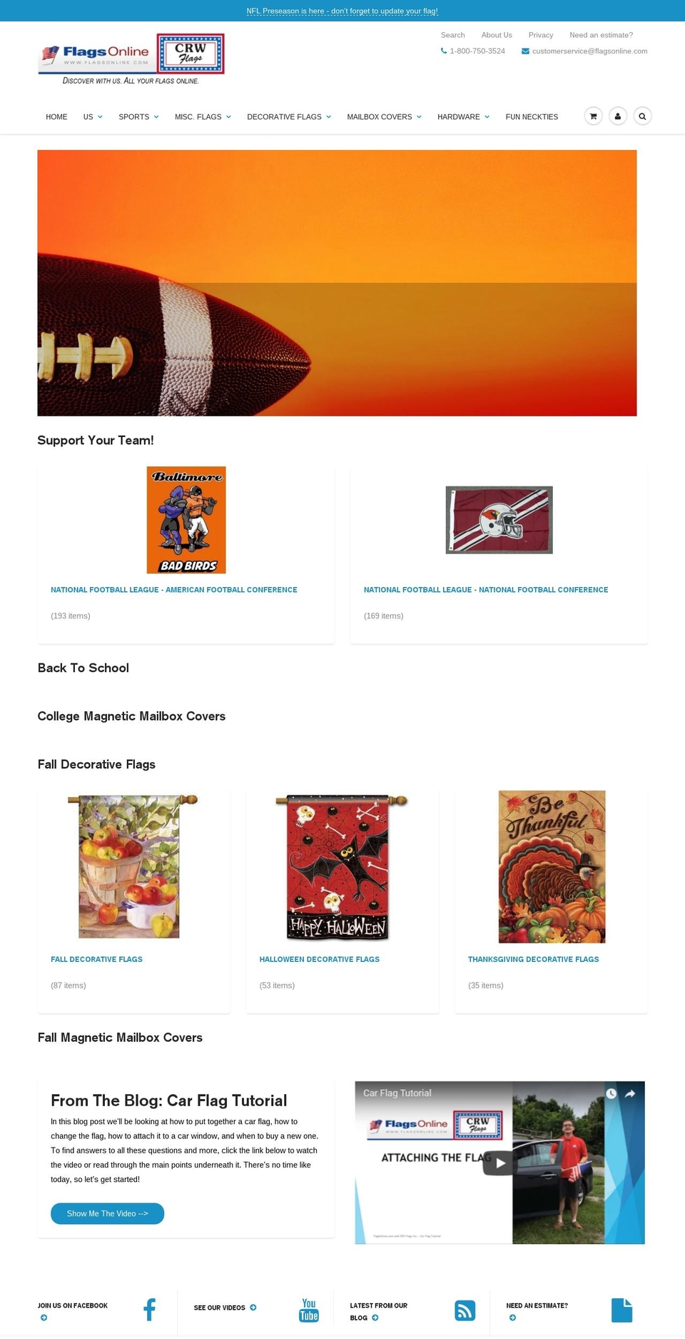 crwflagsonline.com — Shopify storefront screenshot