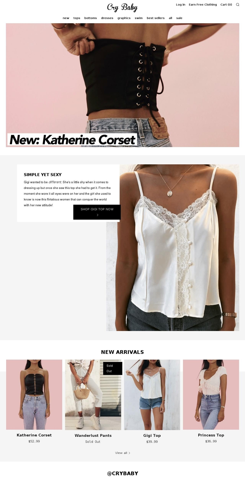 cry-baby.com — Shopify storefront screenshot