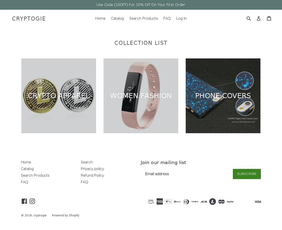 crypogie.com shopify website screenshot