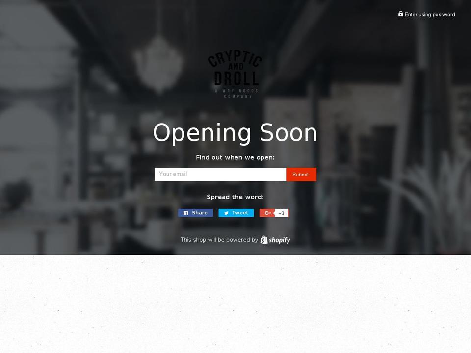 crypticanddroll.com shopify website screenshot