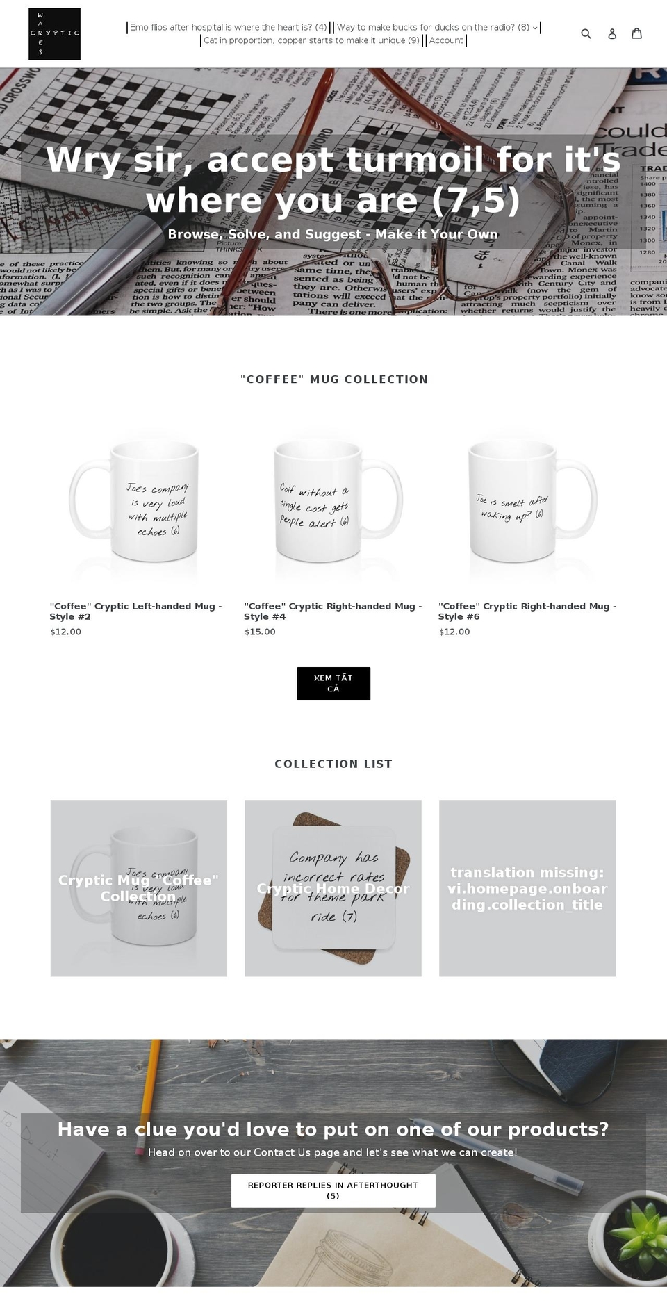 crypticwares.com — Shopify storefront screenshot