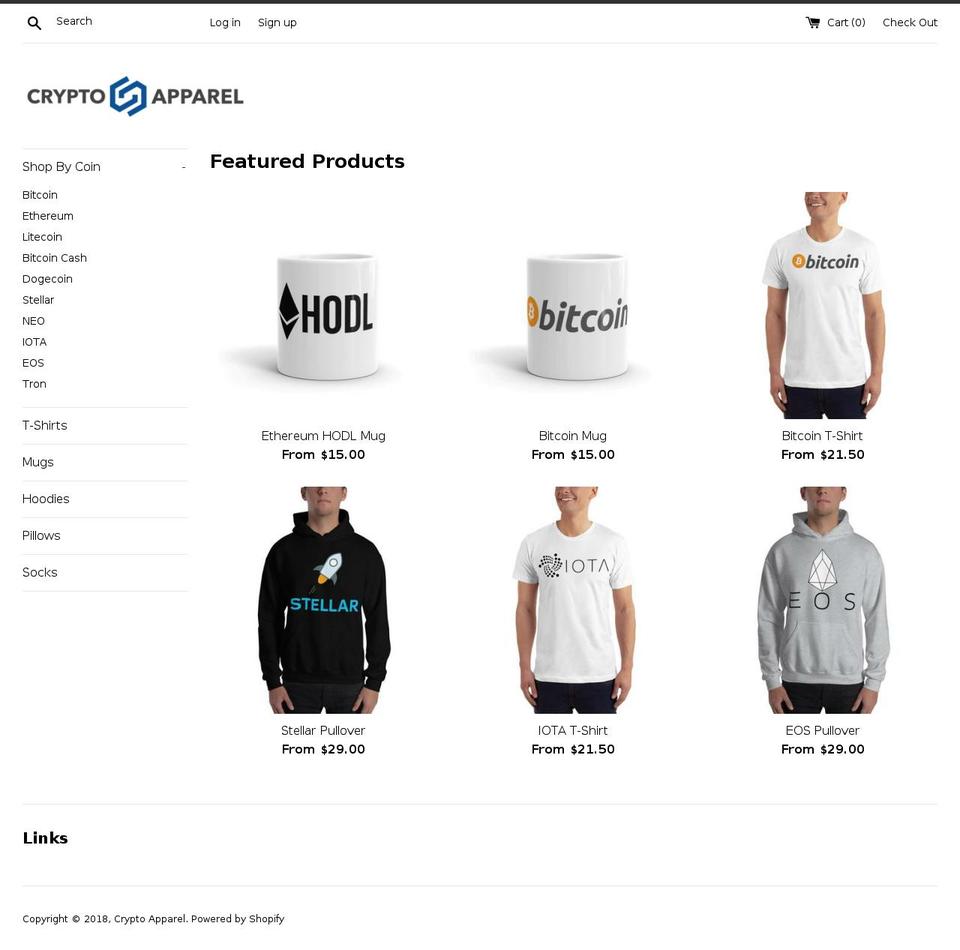 crypto-apparel.com — Shopify storefront screenshot