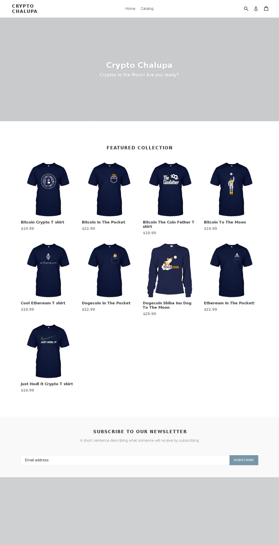 cryptochalupa.com shopify website screenshot
