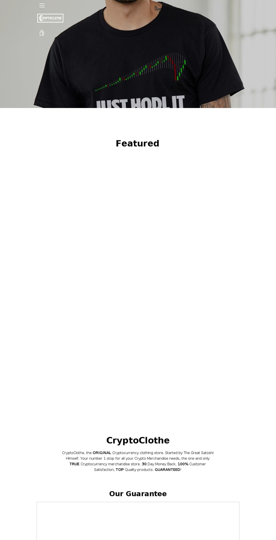 cryptoclothe.com shopify website screenshot