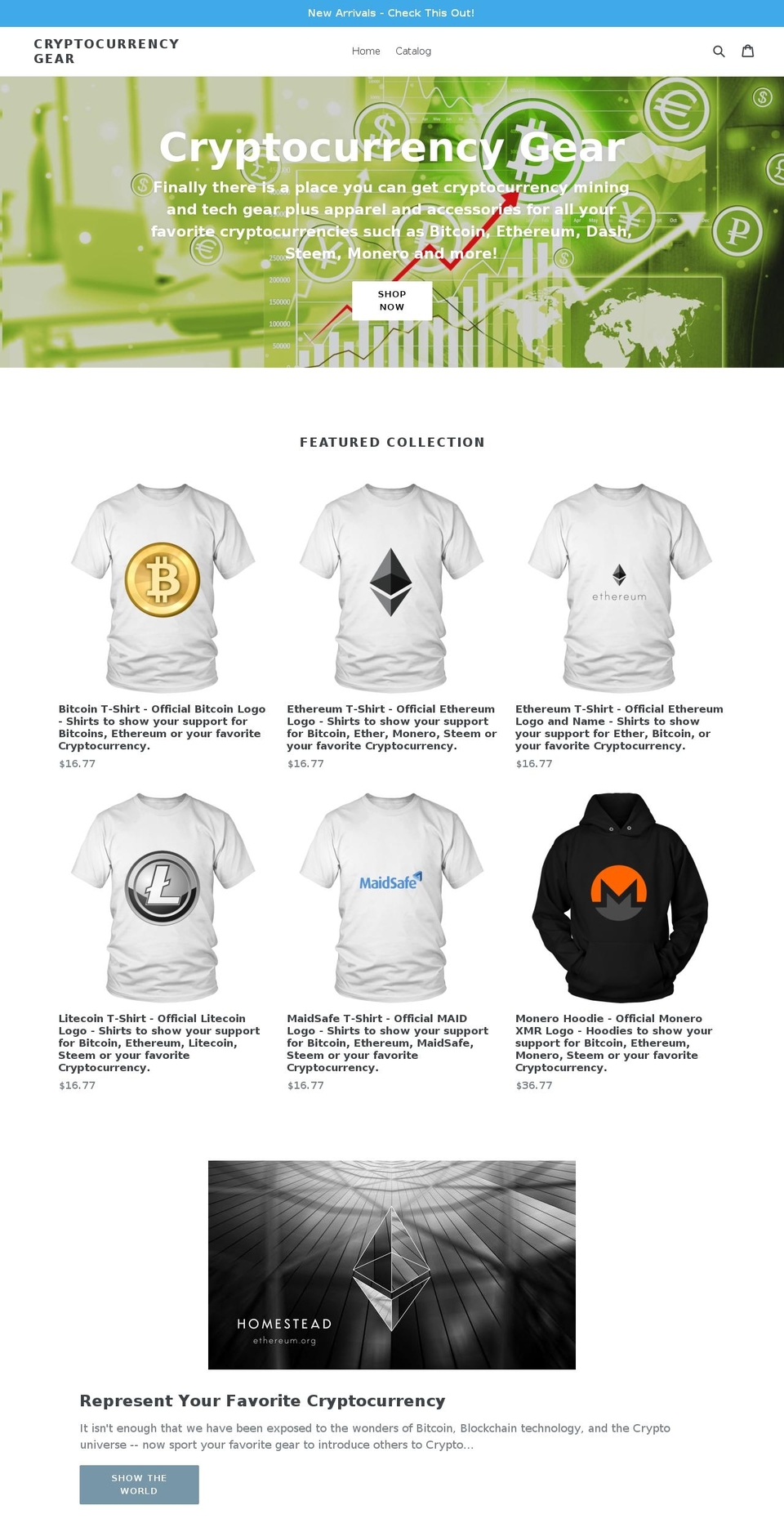 cryptocurrencygear.com shopify website screenshot