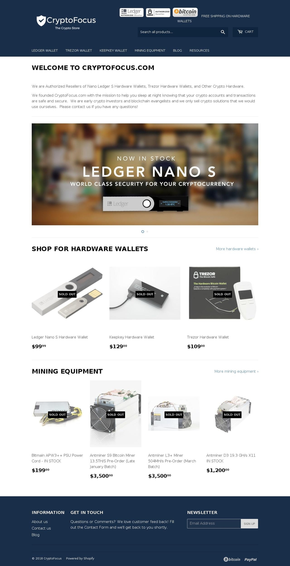 cryptofocus.com — Shopify storefront screenshot