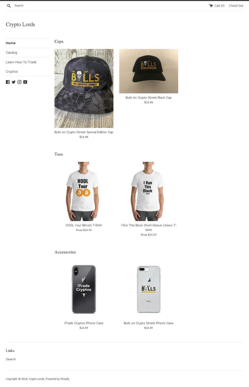 cryptolords.com — Shopify storefront screenshot