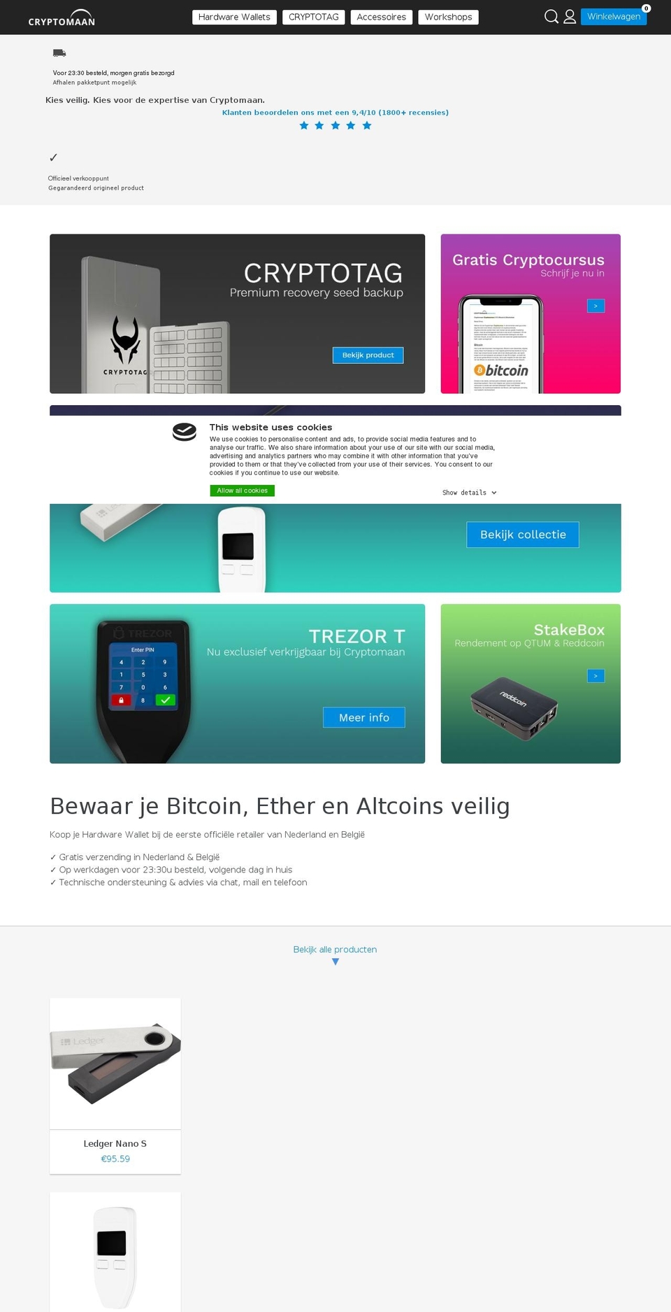 cryptomaan.nl shopify website screenshot