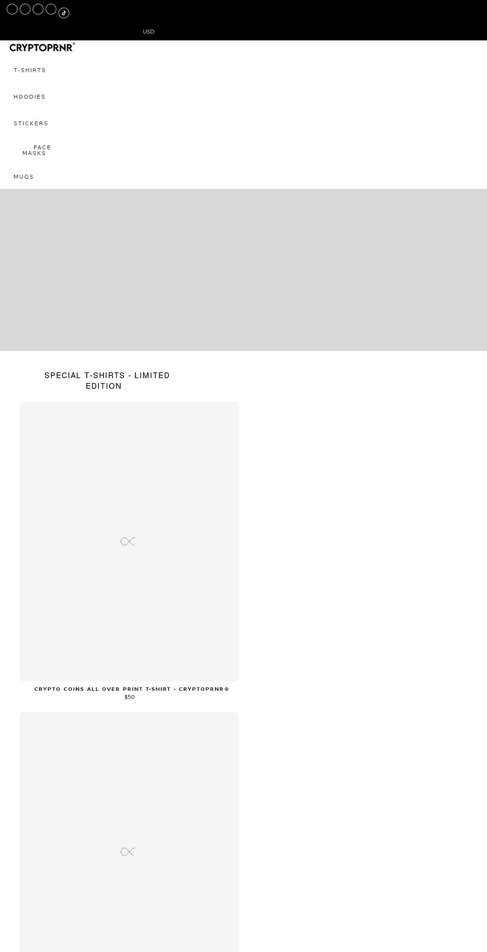 cryptoprnr.com shopify website screenshot