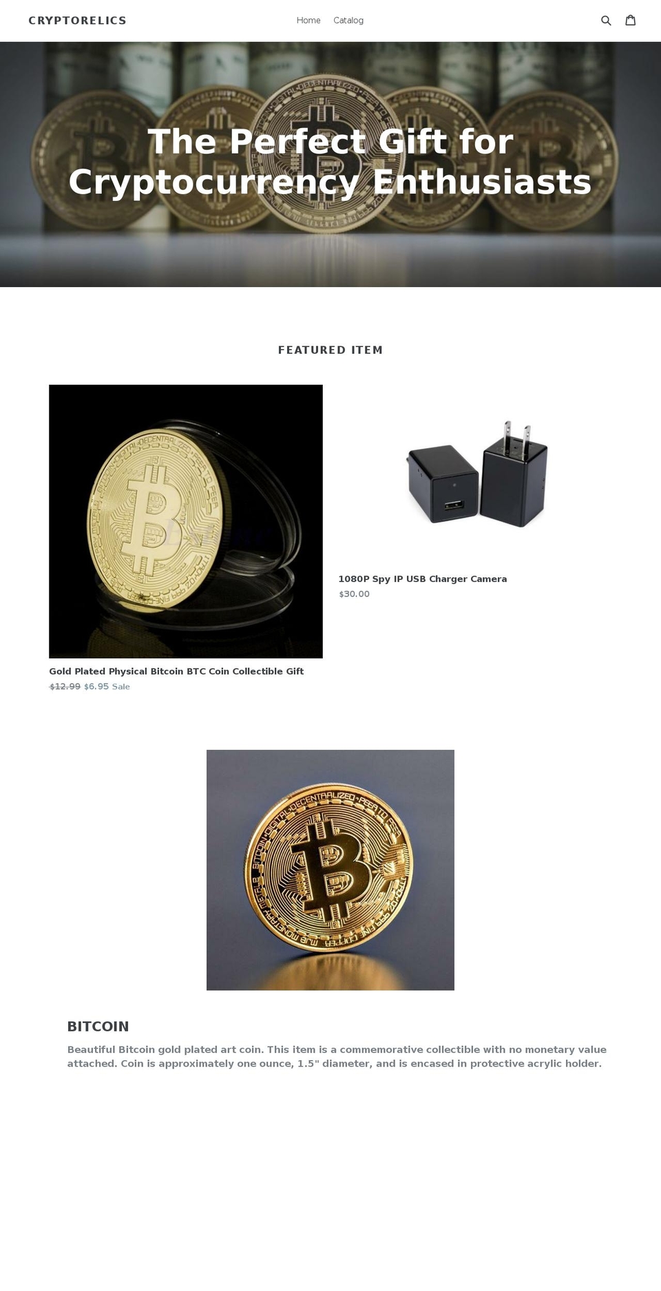 cryptorelics.com — Shopify storefront screenshot