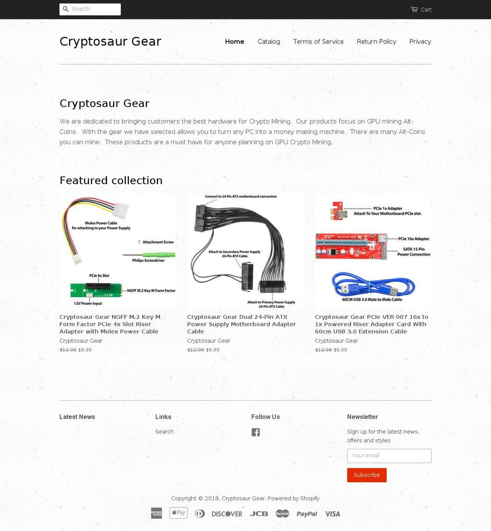 cryptosaurgear.com — Shopify storefront screenshot