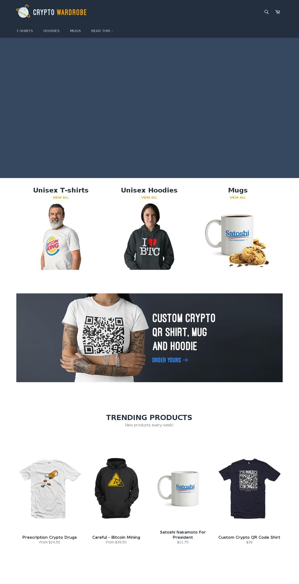 cryptowardrobe.com shopify website screenshot