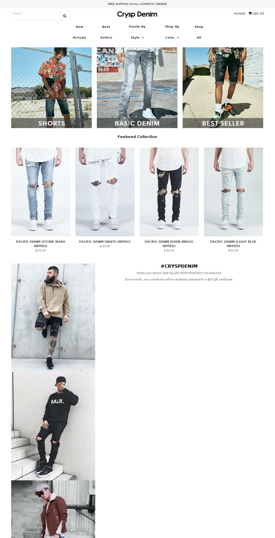cryspdenim.com shopify website screenshot