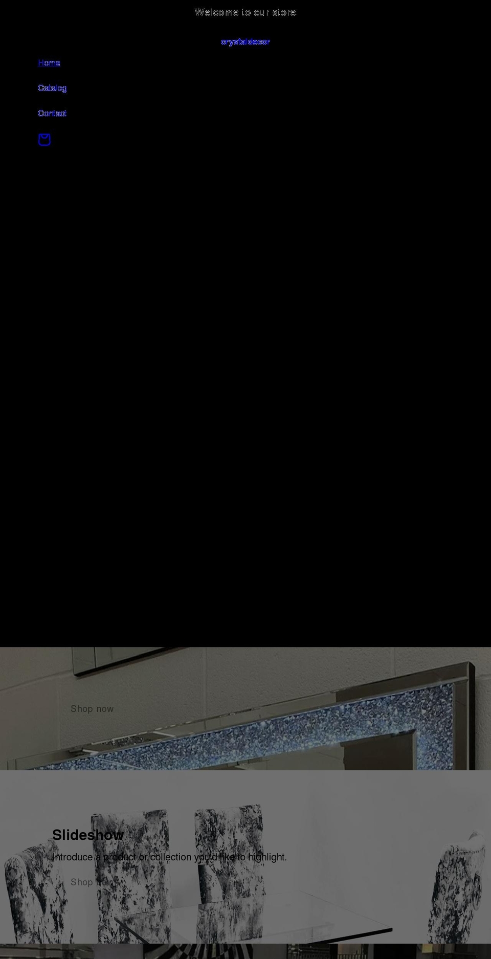 crystadecor.com shopify website screenshot