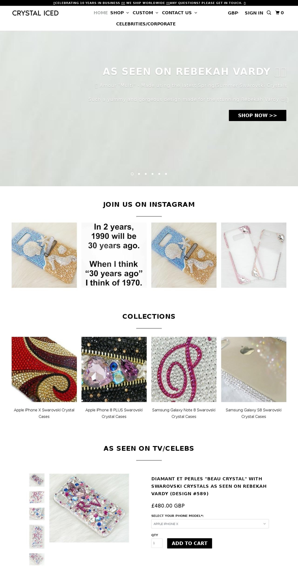 crystal-iced.com shopify website screenshot