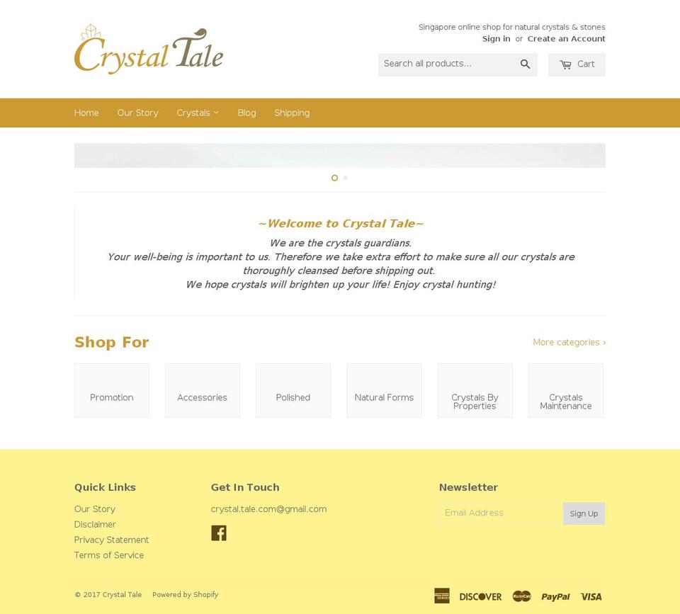 crystal-tale.com shopify website screenshot