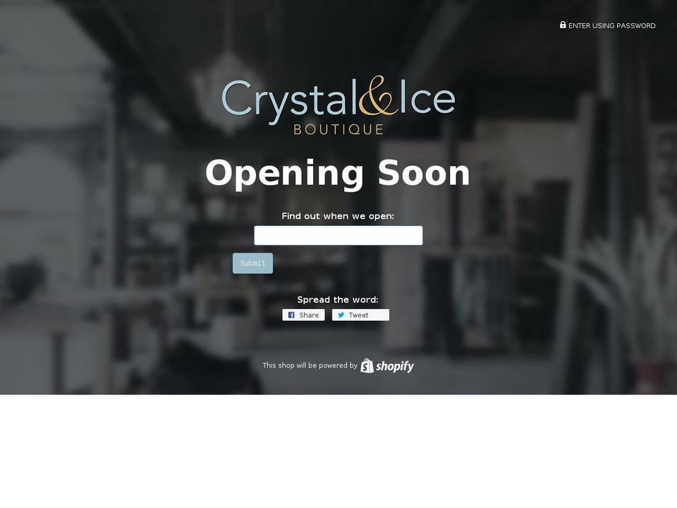 crystalandice.com — Shopify storefront screenshot