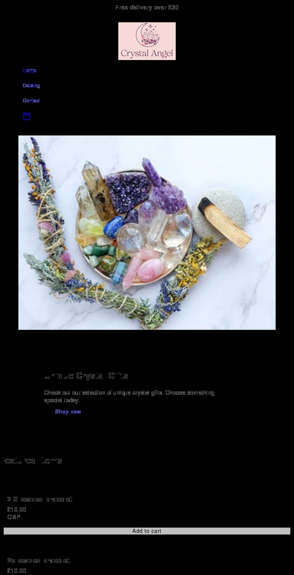 crystalangelgifts.com — Shopify storefront screenshot