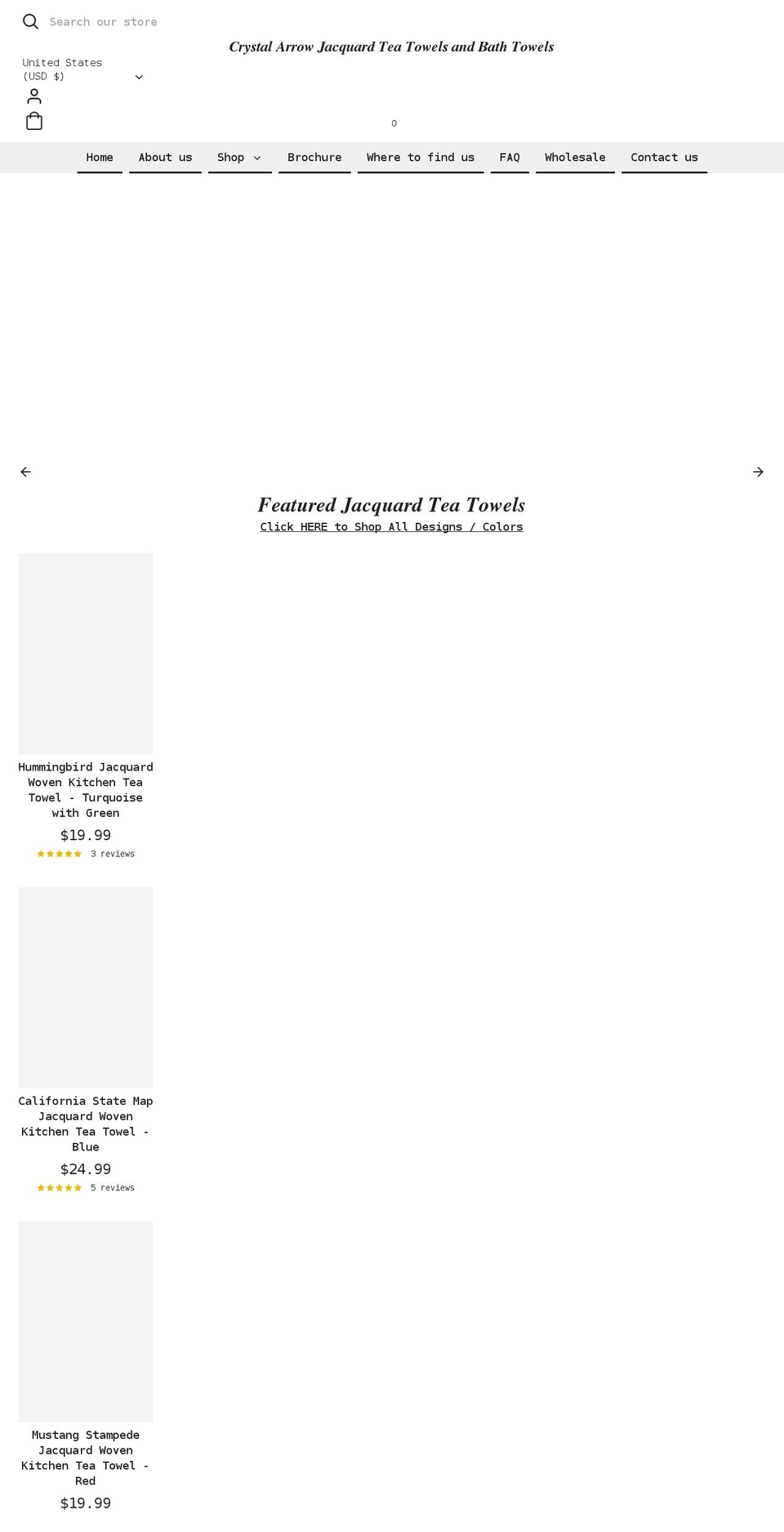 crystalarrow.net shopify website screenshot