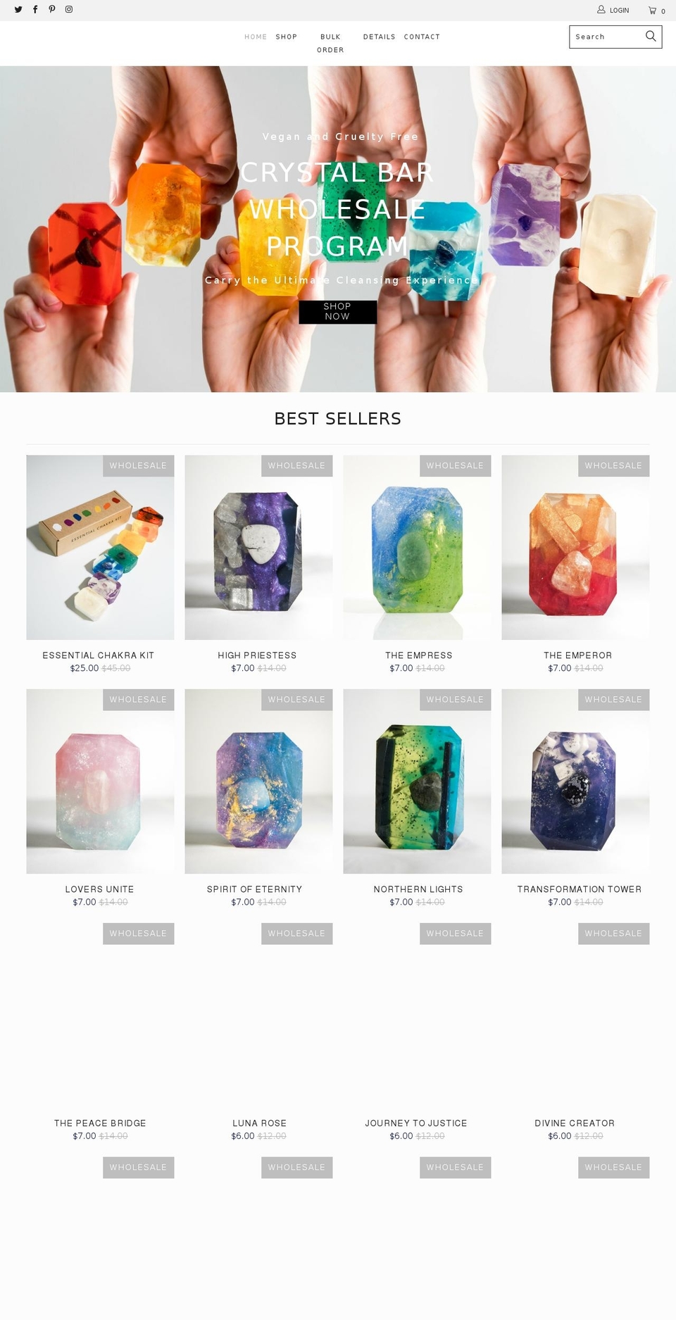 crystalbarwholesale.com — Shopify storefront screenshot