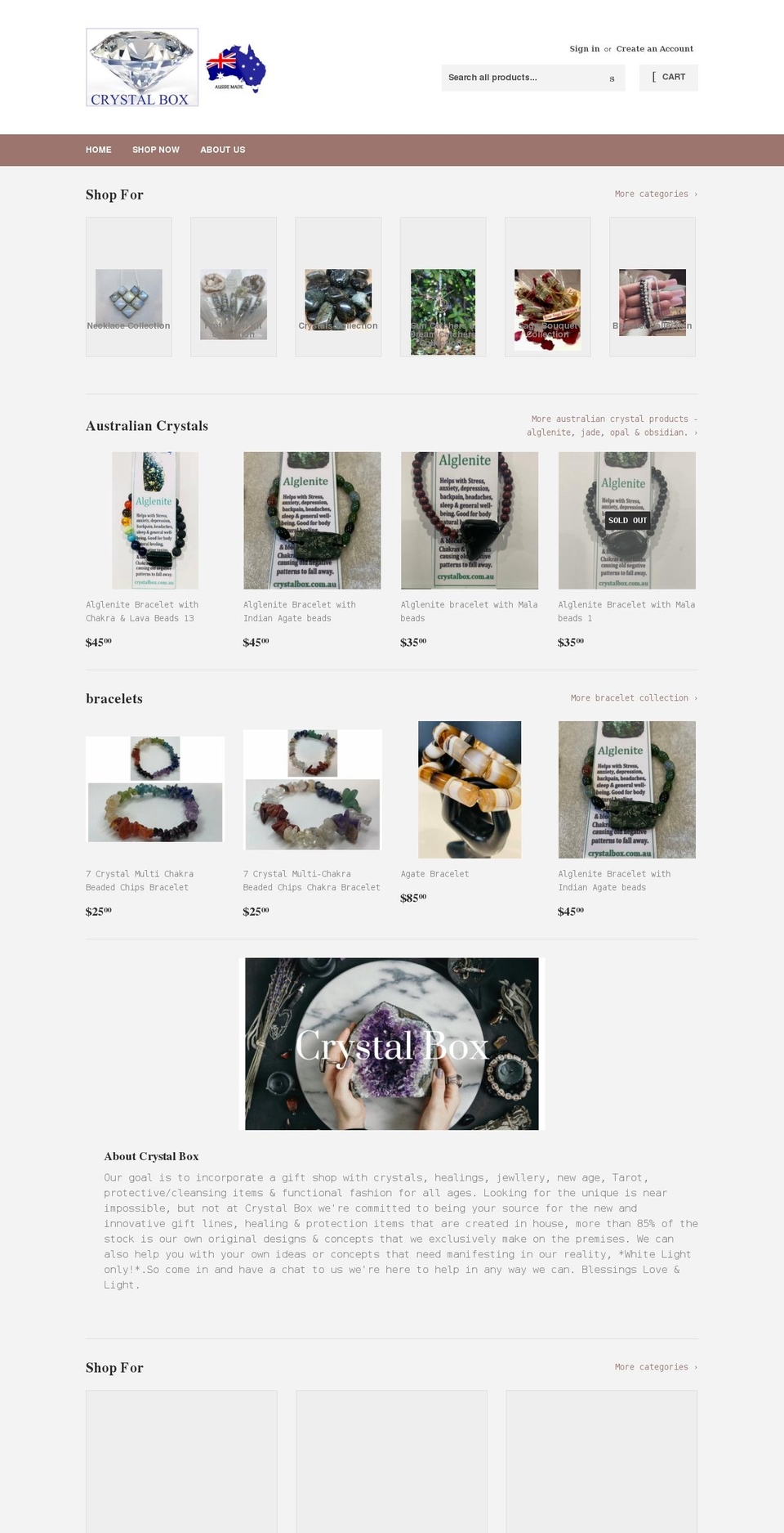 crystalbox.com.au shopify website screenshot