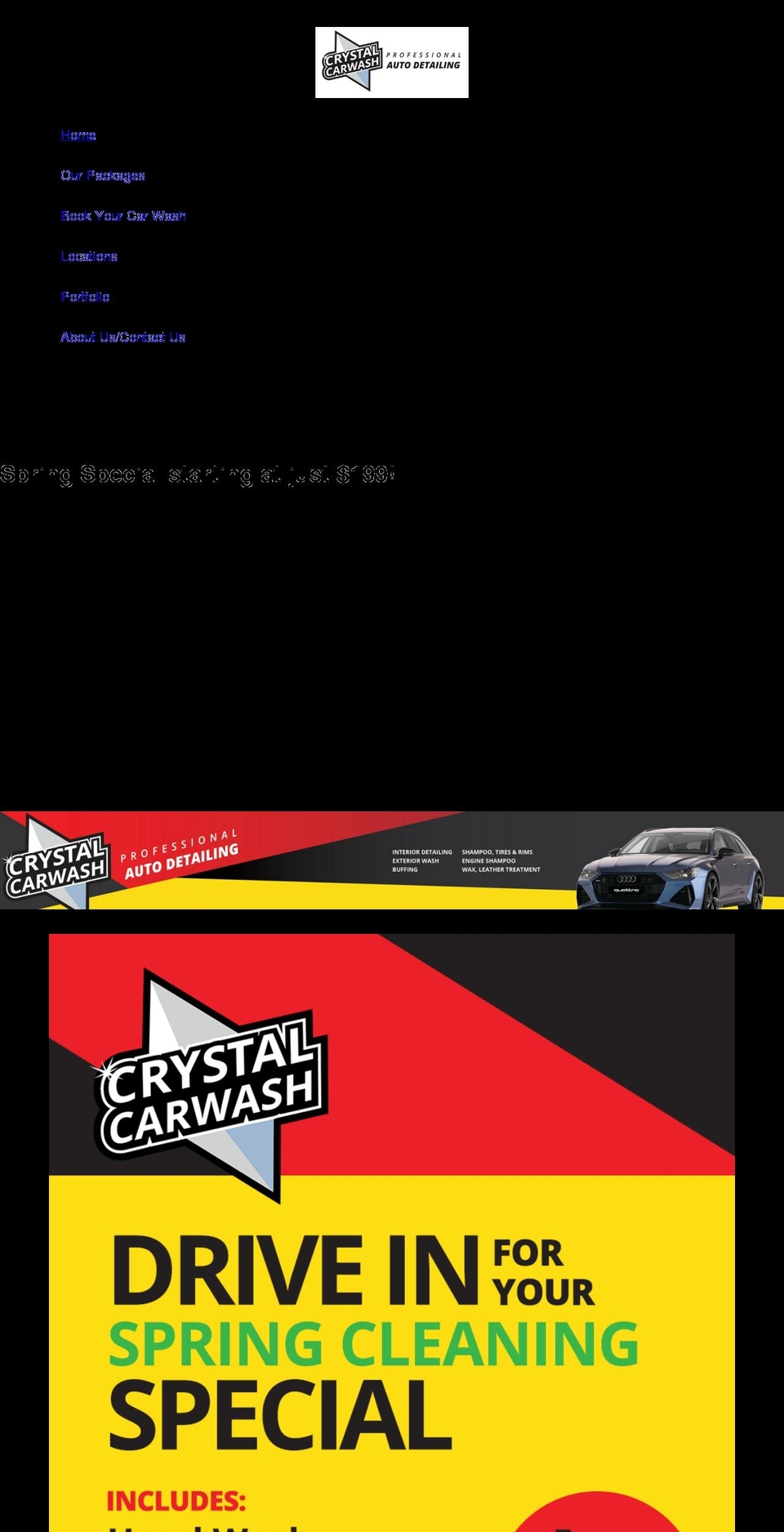 crystalcarwash.ca shopify website screenshot