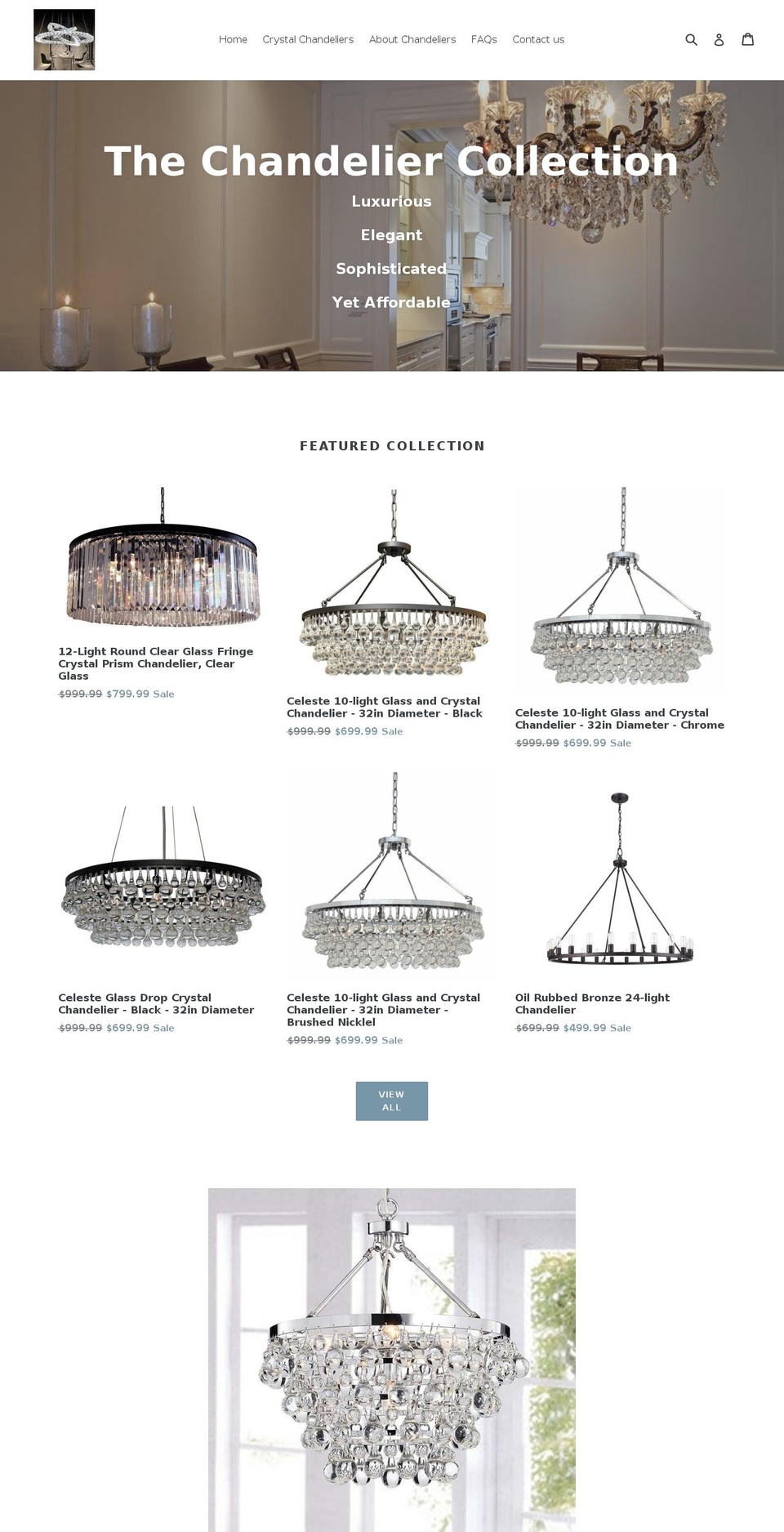 premiere Shopify theme site example crystalchandelierlight.com