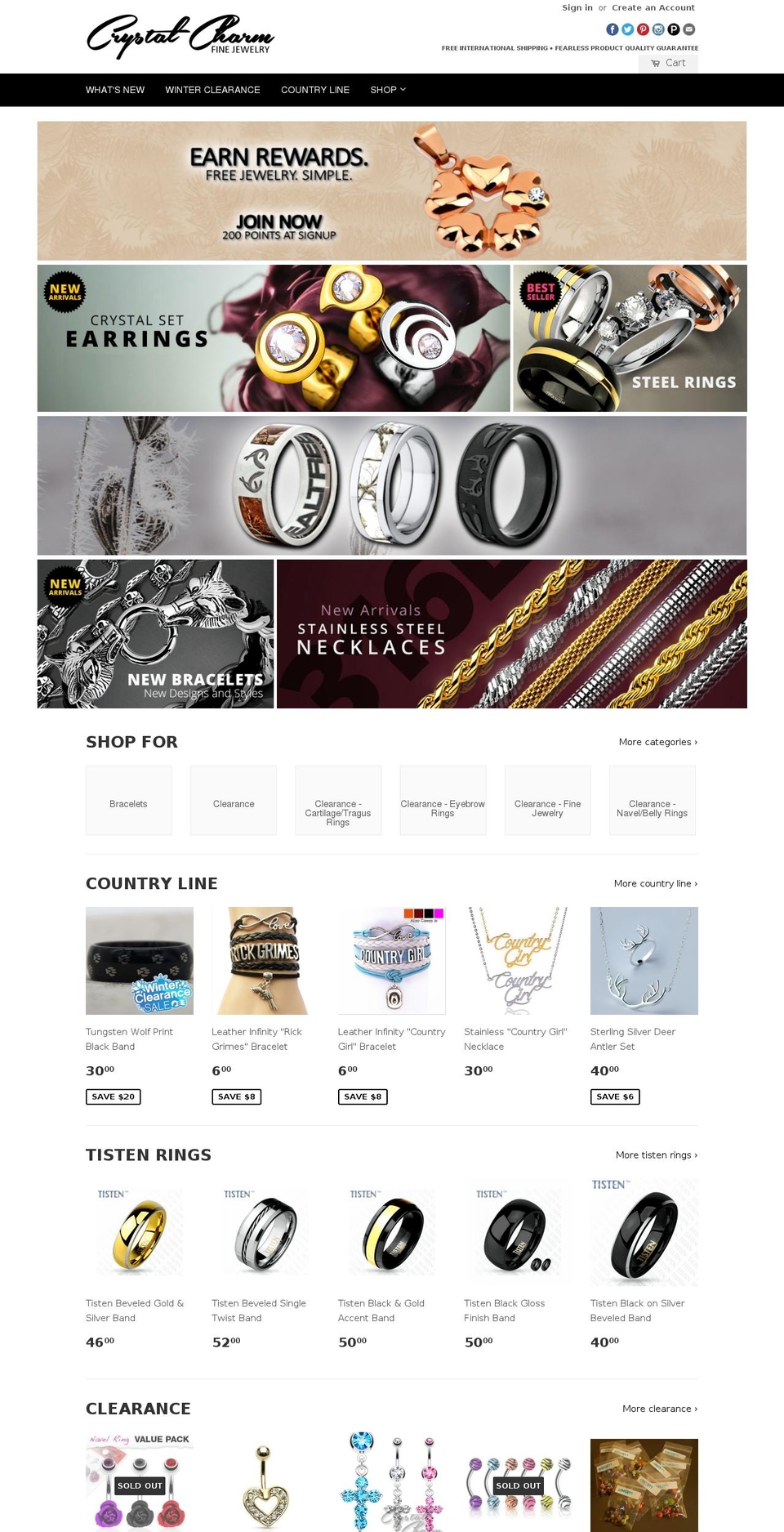 crystalcharm.net shopify website screenshot