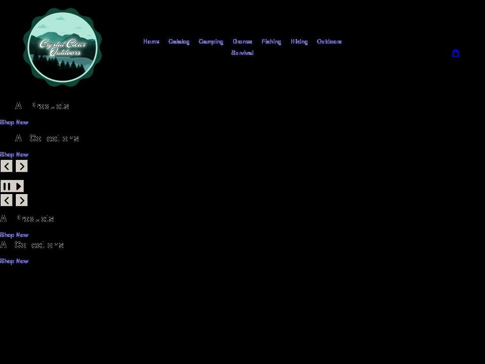 crystalclearoutdoors.com shopify website screenshot