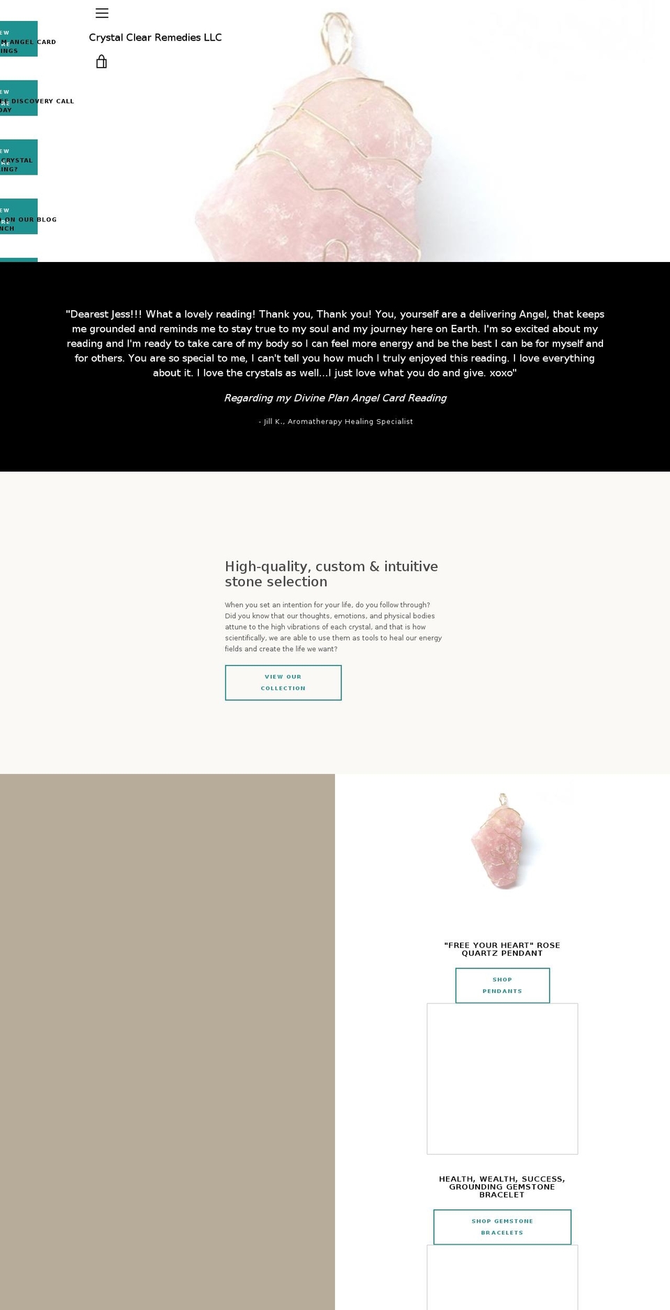 crystalclearremedies.com — Shopify storefront screenshot