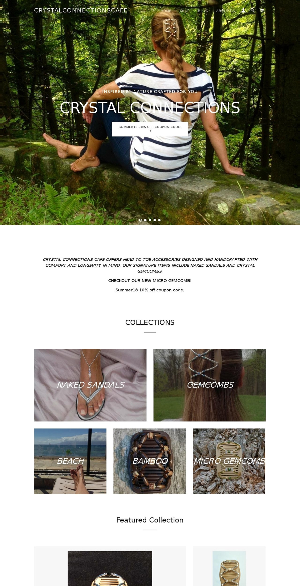 crystalconnectionscafe.com — Shopify storefront screenshot