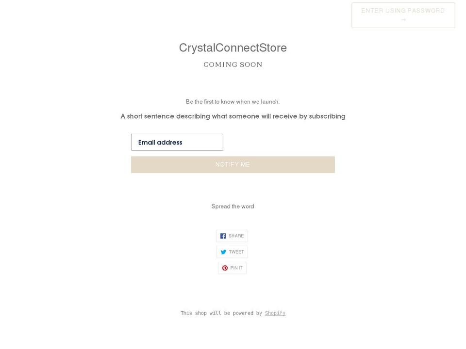crystalconnectstore.com shopify website screenshot