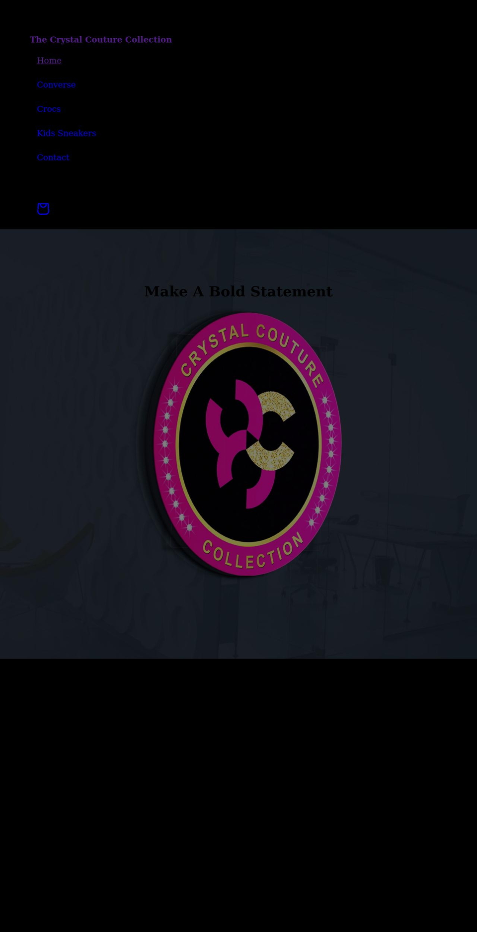 crystalcouturecollection.com shopify website screenshot