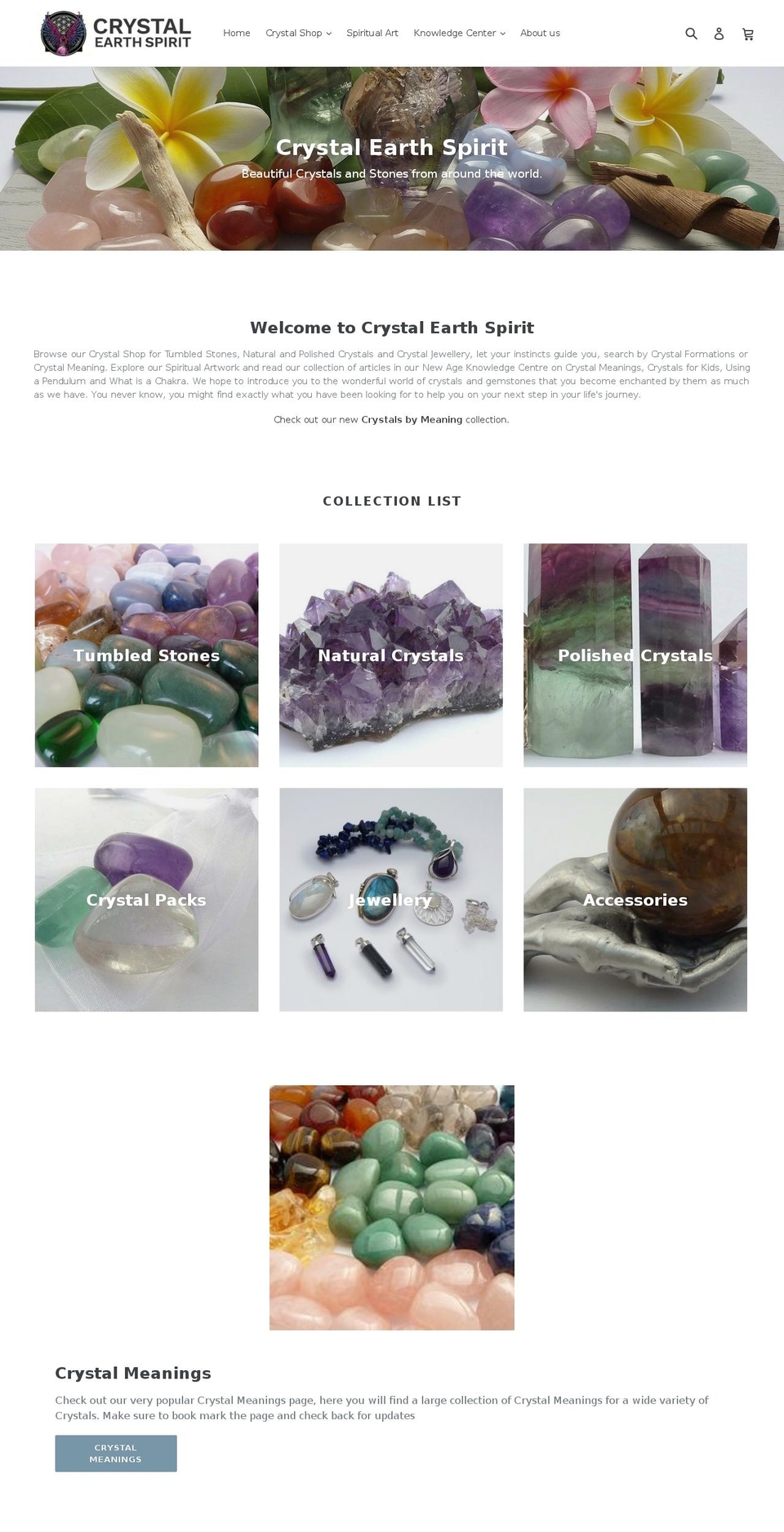 crystalearthspirit.com — Shopify storefront screenshot