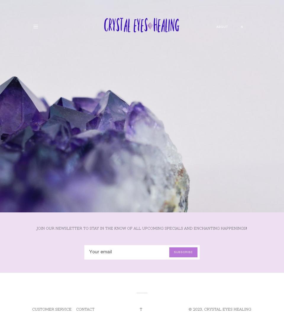 crystaleyeshealing.com shopify website screenshot