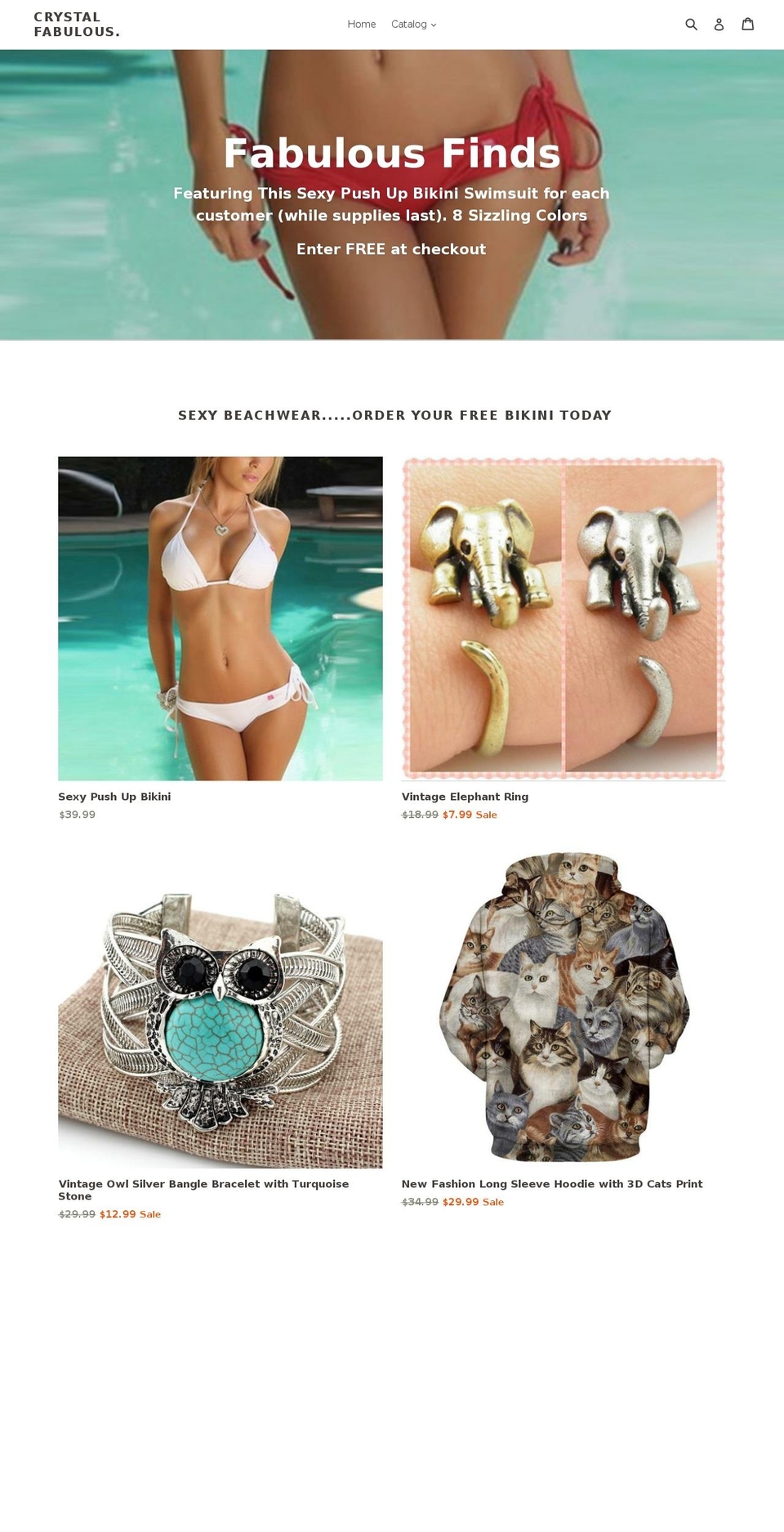 crystalfabulous.com — Shopify storefront screenshot