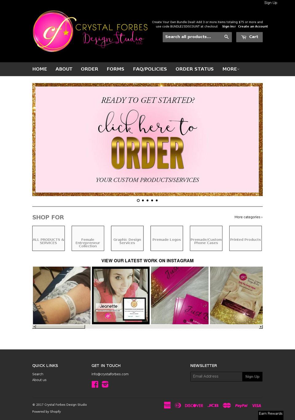 crystalforbes.com shopify website screenshot