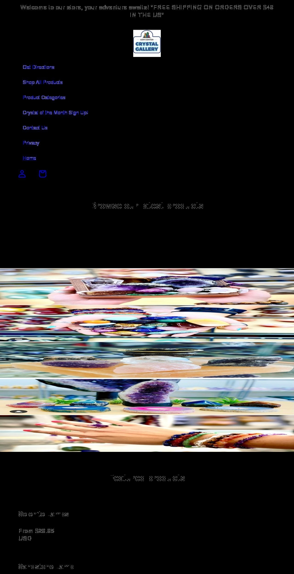 crystalgalleryelpaso.com shopify website screenshot
