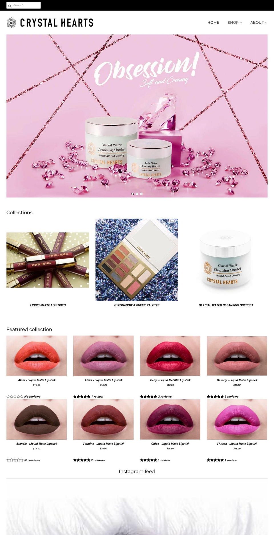 crystalheartinc.com — Shopify storefront screenshot