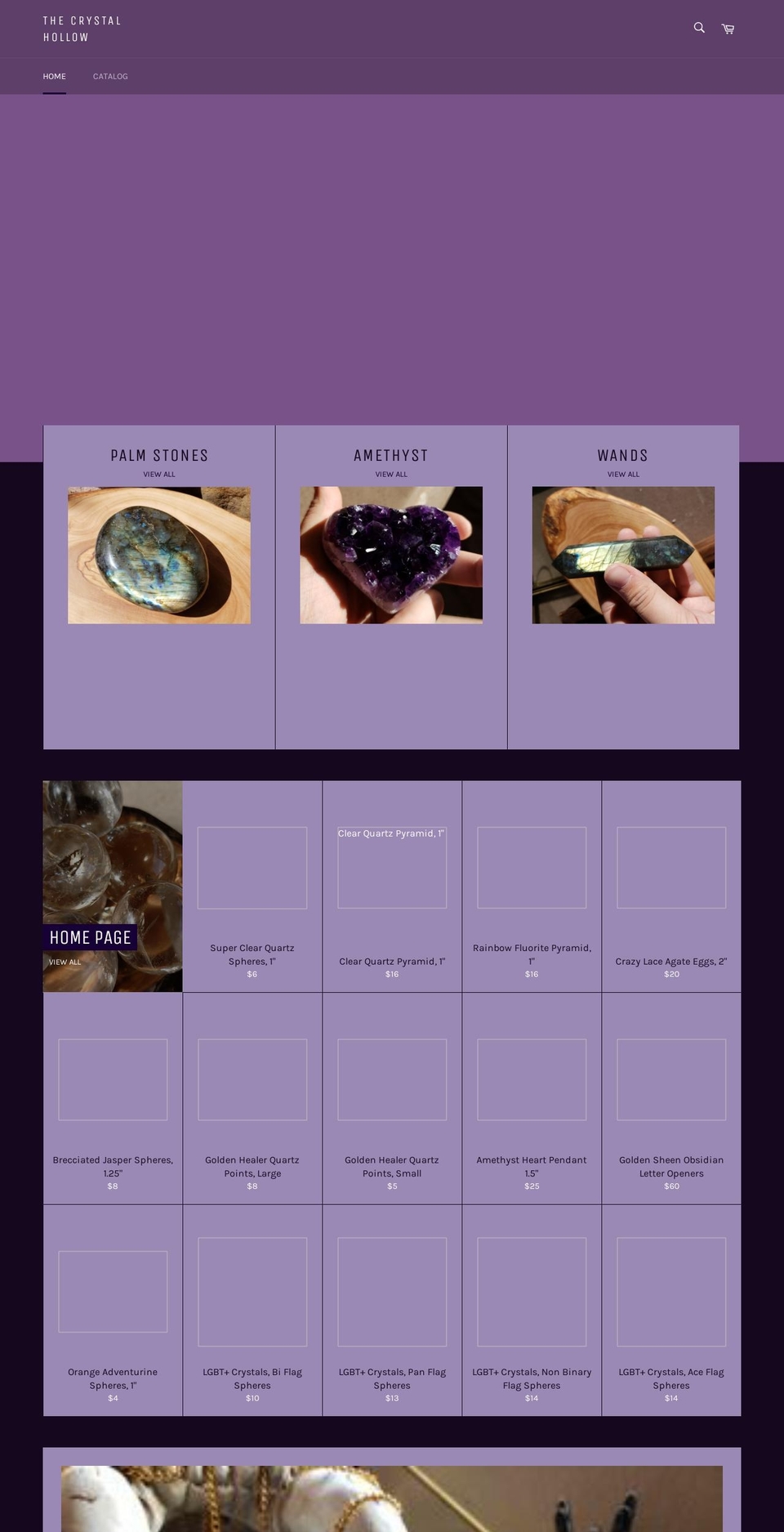 crystalhollow.com shopify website screenshot