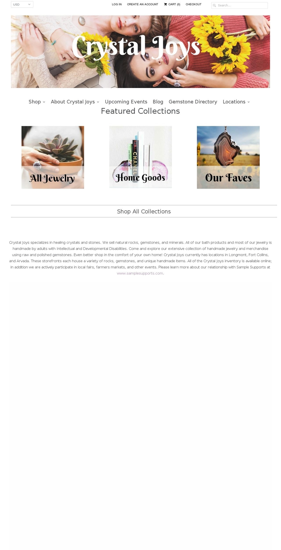 crystaljoys.com shopify website screenshot