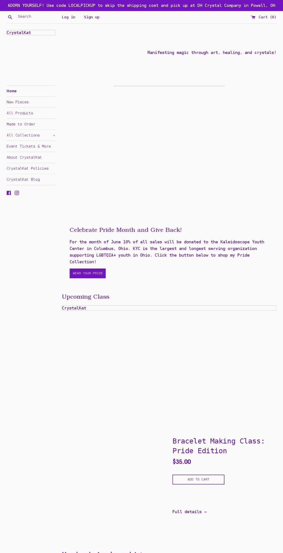 crystalkat.com shopify website screenshot